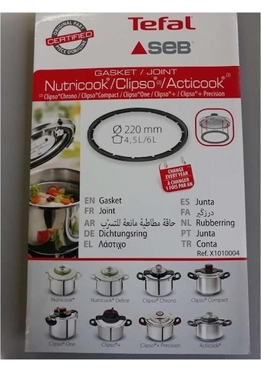 Tefal Nutricook - Acticook Uyumlu 4.5 + 6 LT Düdüklü Tencere Lastiği