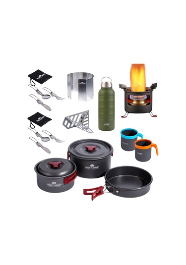 Outdoor Yemek Ve Çay Seti: Eksiksiz Kamp Ekipmanları out-2969-2 Açık Gri