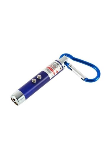 El Feneri Anahtarlık Işıklı Anahtarlık 3 Fonksyonlu Lazer Led Fener Siyah