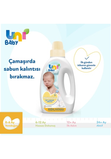 Uni Baby Parfümsüz Hipoalerjenik Yenidoğan Sıvı Çamaşır Sabunu 2 x 1500 ML