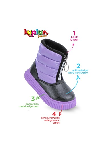 Kaptan Junior Kız Bebek Çocuk Botu Ortopedik Kaymaz Taban Barznk 560 Mor