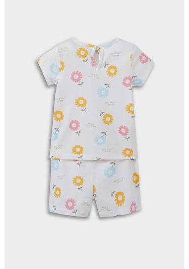 Defacto Kız Bebek Pijama Takımı Çiçek Desenli Kısa Kollu Penye Üst Beli Lastikli Şort E9694a525smwt47 Beyaz Defacto Kız Bebek Pijama Takımı Çiçek Desenli Kısa Kollu Penye Üst Beli Lastikli Şort E9694a525smwt47 Beyaz