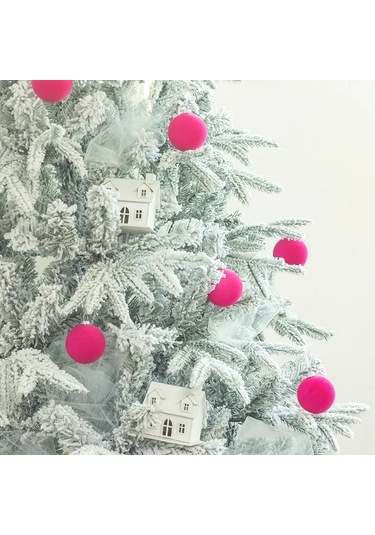 Gateesat 6 Adet Yosun Yeşili Kadife Noel Süsü Dıy Ağaç Ve Ev Dekoru