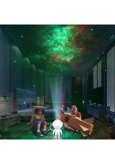 Astronot Projektör Işık, Gece Lambası,çocuk Odası Beyaz