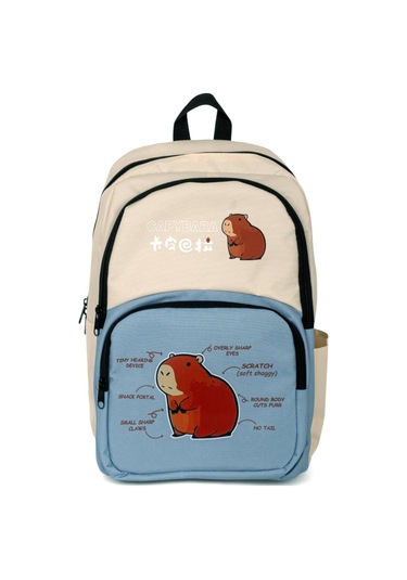 Sincap Baskılı Çocuk Unisex Krem Bebe Mavisi Sırt Çantası Pwcnt015 Krem Bebe Mavisi