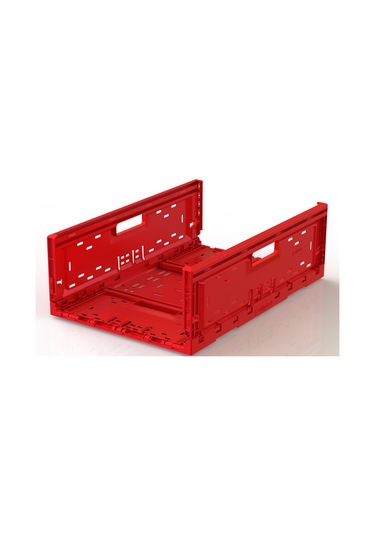 Plastik Kasa Piknik Sepeti Katlanır Kasa 40x60x16 Oyuncak Sepeti Yeşil