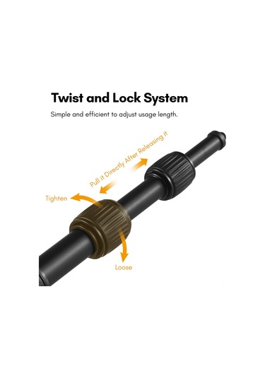 Lemestar Alüminyum Mikrofon Çubuğu 5 Bölümlü 40-155cm Uzatılabilir 1/4" Vida Kayışlı El Tutan