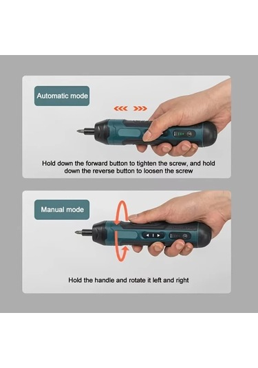 Honeybeeshop 20 Adet Kompakt Kablosuz Elektrikli Tornavida 1300mah Sarj Edilebilir 4 Hiz Ayarli 6.35mm Mandren 4nm Tork Usb Sarj Ev Dıy Tamir Aleti