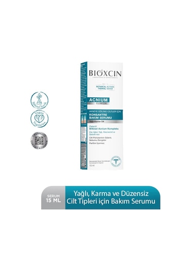 Bioxcin Acnium Karma Ve Yağlı Ciltler İçin Konsantre Bakım Serumu 15 Ml