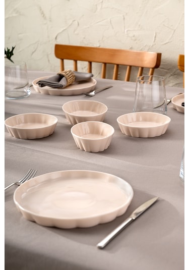 Emsan Cozy 14 Parça 6 Kişilik Kahvaltı Takımı Pembe Pembe