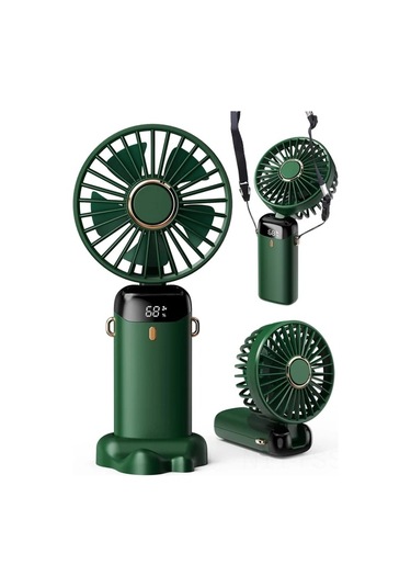 Hfambition 5 Vitesli Boyun Asmalı Taşınabilir Fan, 5000mah Usb Şarj Edilebilir, 90 Ayarlanabilir, Telefon Tutucu Ve Koku Makinesi Özellikli Mini El Fanı