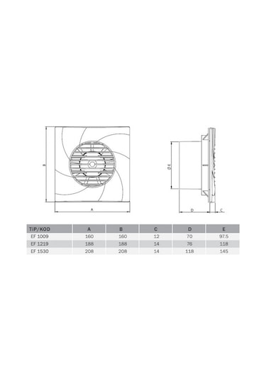 Bvn Bahçıvan EF 1009 Tuvalet Banyo ve Mutfak Aspiratörü