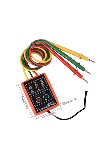 Jms Faz Test Cihazı Taşınabilir 3 Faz Rotasyon Test Cihazı Faz Sırası Ölçer Led'li Faz Sırası Göstergesi