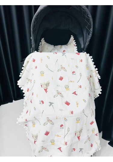 Şato 90 100 Çift Katlı Pikeli Müslin Battaniye Yastık Ve Alt Açma 3lü Set - Krem Krem