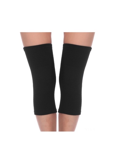 Geeksen Siyah L Beden Nylon-spandex Otomatik Isıtıcı Kısa Bilekli Dizlik Siyah