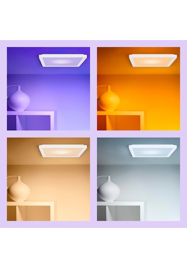 Wiz Siyah Akıllı Sıva Üstü Rgb Kare Panel Tavan Armatürü 17w Renkli