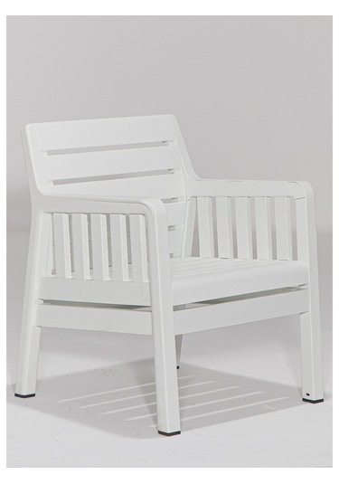 Lara Mindersiz Tekli Bahçe Balkon Teras Koltuğu - Beyaz
