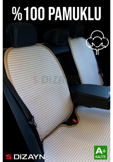 S-dizayn Oto Koltuk Koruyucu Kılıf Set Krem Universal 2+3 Parça Ön Arka