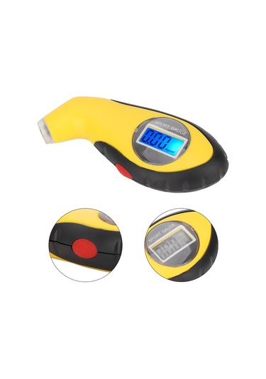 Vkemall Araba Lastik Basınç Ölçer, Led Ekranlı Dijital Ölçüm, 4 Birimli, Abs Malzeme, Gece Görünürlüğü, Taşınabilir