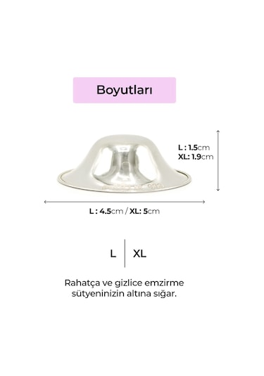 Koruyucu Gümüş Göğüs Ucu Kapakları Large