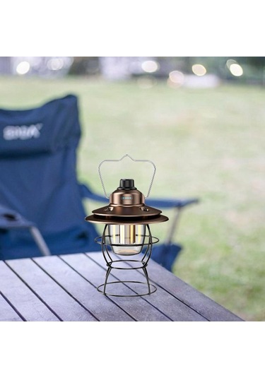 Suntek Led Kamp Feneri Piknik Acil Veranda Için Asılı Aydınlatma Bronz Kahverengi