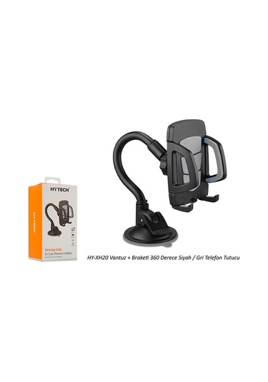 Hytech HY-XH20 Vantuz Braket 360 Derece Telefon Tutucu Siyah - Gri