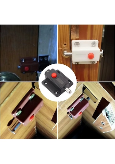 Butonlu Plastik Yaylı Mandallı Mobilya Dolap Kilidi, Soyunma Odası Kapı Kilidi, Karma