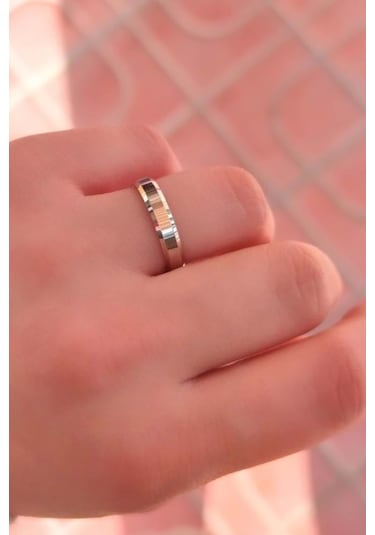 4mm Yanı Kesik Gümüş Klasik Alyans Söz Nişan Yüzüğü Wr89