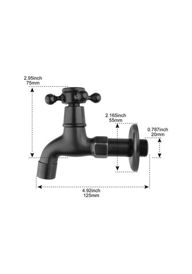 Novahub Suntek Antik Pirinç Çamaşır Musluğu, Siyah Siyah