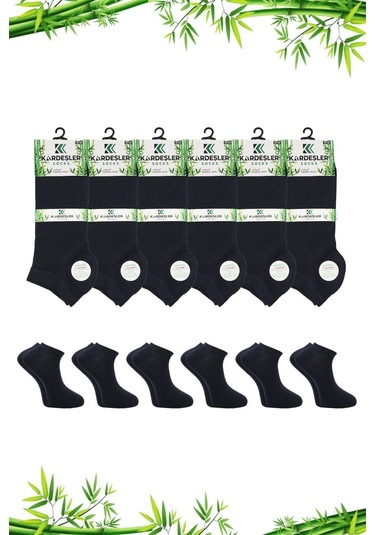 Bambu Erkek Patik Lacivert Çorap Dikişsiz 6'lı Paket Lacivert