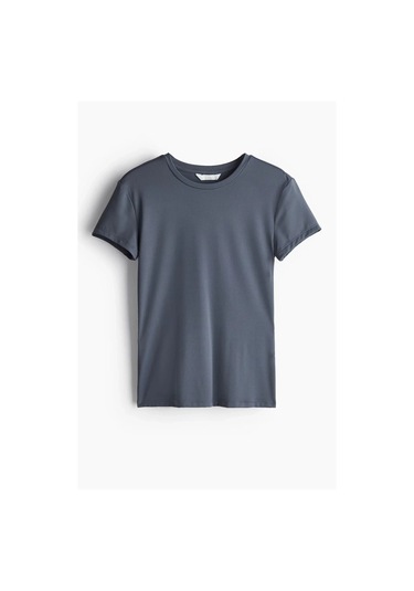 Vexor Kadın Bisiklet Yaka Regular Kalıp T-shirt Antrasit
