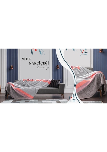 Doqu Nida Battaniye Çift Kişilik Nar Çiçeği Diğer