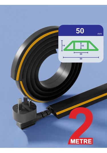 Greentech Esnek Kablo Kanalı Şeritli Siyah / Gt-kk08