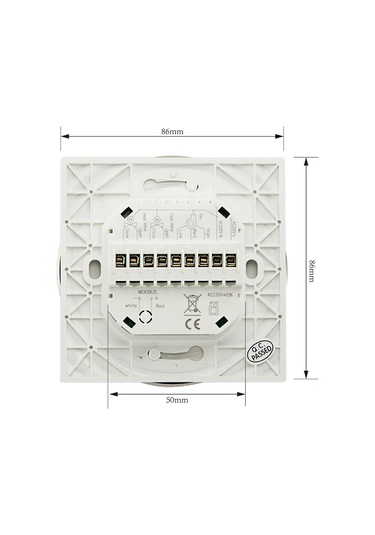 Ruicoo "bac-5000-2 4 Borulu Merkezi Klima Dokunmatik Termostat - Enerji Tasarruflu Fan Kontrol Paneli Şampanya "