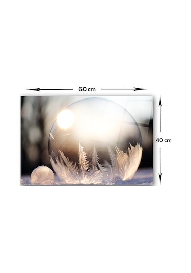 Decorita Kış Küresi Desenli  Cam Ocak Arkası Koruyucu | 40cmx60cm