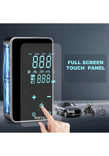 Fochsia Inflator 4x Super Hizli Sisme Portatif Hava Kompresoru Dijital Ekranli Usb Sarjli 2000mah Bataryali Araba Lastikleri Icin Kompakt Ve Pratik