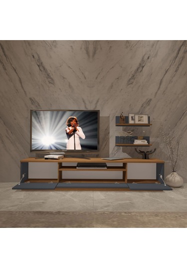 Decoraktiv Trendstyle 4 Mdf Tv Ünitesi Tv Sehpası Ceviz - Antrasit