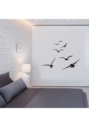Bir Sürü Deniz Kuşları Duvar Çıkartmaları Oturma Odası Yatak Odası Ev Arka Plan Diy Dekorasyon Duvar Sanatı Çıkartmaları Oyma Çıkartmalar Diğer