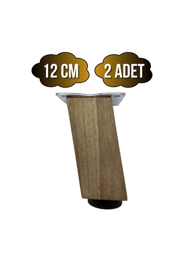 Kale Eğimli Ayarlı Ahşap Ayak Mobilya Masa Ve Dolap Ayağı 12cm 2 Adet Koyu Ceviz Ceviz Ağacı Ceviz
