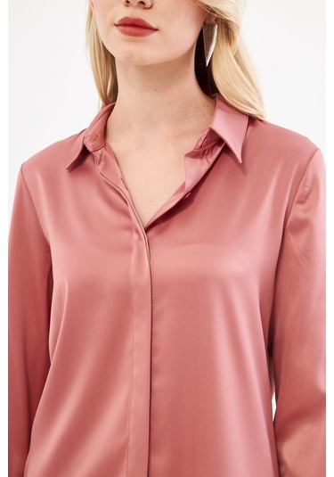 Klasik Saten Gömlek Gül Kurusu GÜL KURUSU