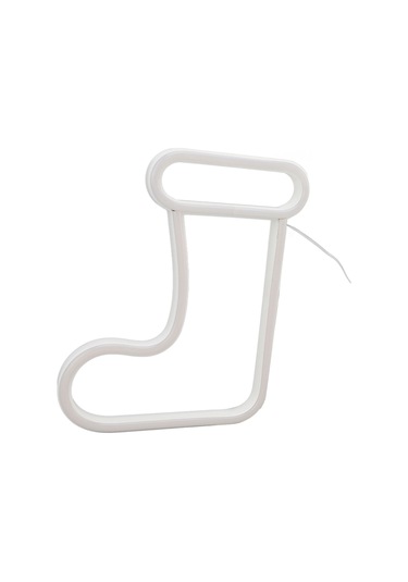 Kangvka Noel Çorap Şekilli Neon Işıklı Dekorasyon, Usb/pil Beslemeli, Masaüstü/duvar Dekoru, Akşam Lambası Bz2645-w