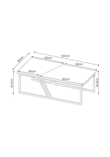 Verona İkili Orta Sehpa Modern Tasarım Metal Ayaklı Sehpa Seti Traverten