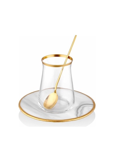Parlak Gold Çay Kaşığı 6 Parça - 13 Cm Siyah