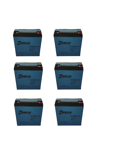 Orbus 12V 24 Ah Elektrikli Bisiklet Aküsü 6'lı Set