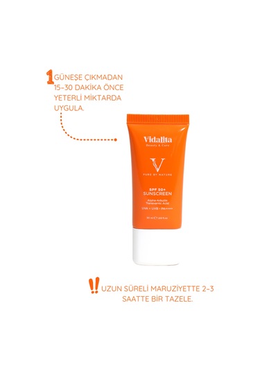 Vidalita Beauty & Care Alpha-Arbutin & Tranexamic Acid Güneş Koruyucu Krem SPF50+ 50 ML