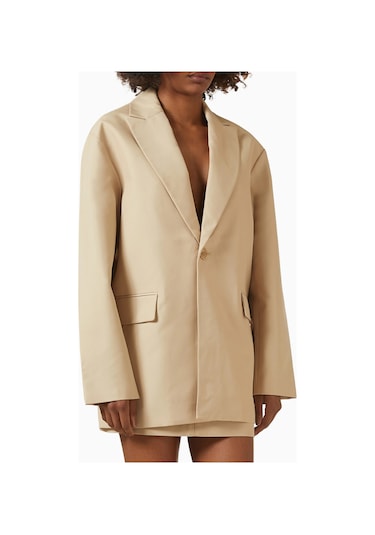 Represent Rampage Oversized Cotton Blazer, Lüks, Şık Ve Rahat Oversize Blazer Bej