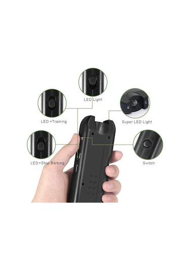 Lichen Ultrasonik Köpek Kovucu, El Tipi Havlama Önleyici Işıklı