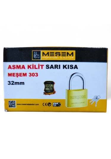Meşem Asma Kilit Sarı Kısa 32 Mm