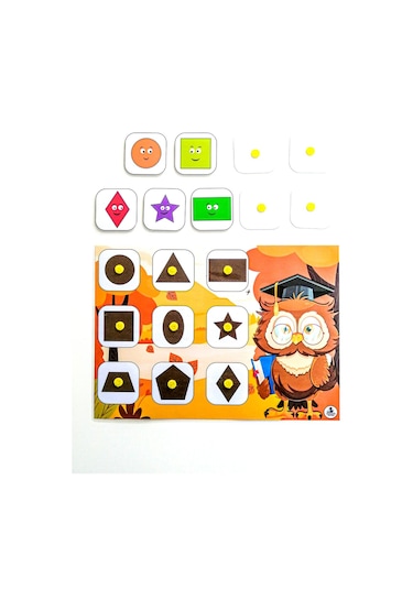 Çocuklar İçin Şekilleri Öğreten Zeka Ve Hafıza Geliştiren Eşleştirme Oyunu Etkinlik Kartları