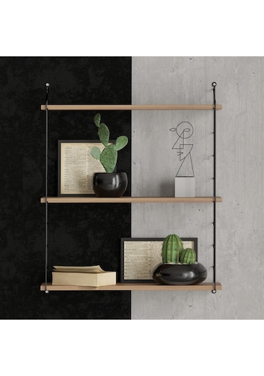 Decormet Armoni Raf Seti 3 Raflı 200 720 Ceviz Ceviz